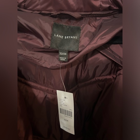 Lane Bryant Purple Mid-Length Puffer Coat NWT 22/24 - Picture 8 of 12